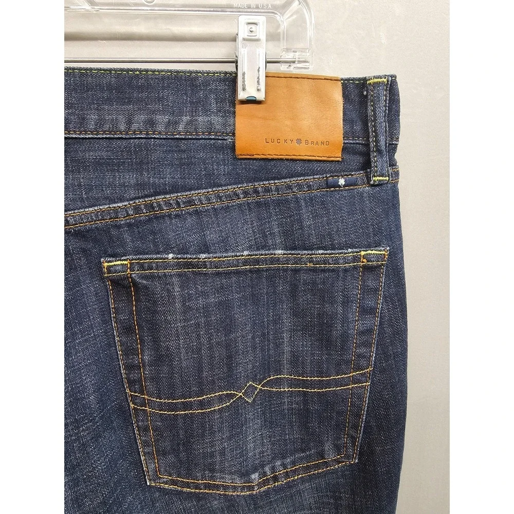 Lucky Brand 361 Vintage Straight Jeans Mens 36x32 Blue Denim Pockets Outdoor